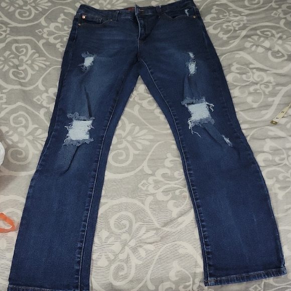 Guess Dark Blue Straight Leg Jeans - Picture 1 of 7
